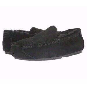 UGG Mens Sz 13 Tipton Loafers Indoor Outdoor Black Suede Comfort Slippers NIB